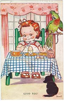 Describe: WW2 era - Comic Postcard - Good Egg