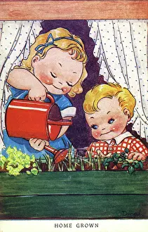 Smallholding: WW2 era - Comic Postcard - Home Grown