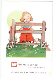 Mabel: WW2 era - Comic Postcard - When am I goin to see you again
