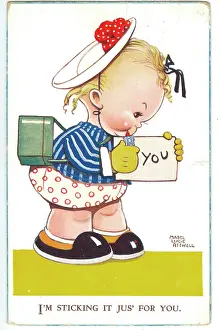Mabel: WW2 era - Comic Postcard - I'm sticking it jus for you