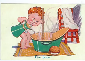 Restrict: WW2 era - Comic Postcard - Five Inches