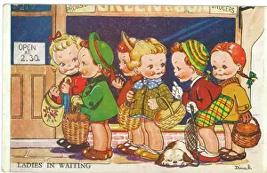Greengrocers: WW2 era - Comic Postcard - Ladies in Waiting