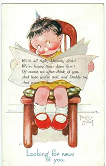 Ought: WW2 era - Comic Postcard - Looking for news of you