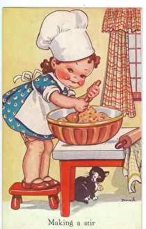 Lockdown: WW2 era - Comic Postcard - Making a Stir