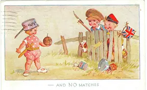 Confronted: WW2 era - Comic Postcard - and NO matches