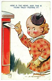 Avidly: WW2 era - Comic Postcard - Here is the News