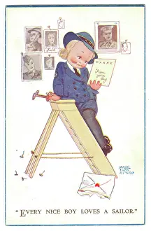 Mabel: WW2 era - Comic Postcard - Every nice boy loves a sailor