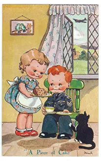 Serjeant: WW2 era - Comic Postcard - A Piece of Cake