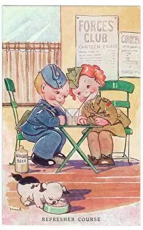 Naafi: WW2 era - Comic Postcard - Refresher Course