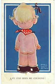 Mabel: WW2 era - Comic Postcard - Any one seen me coupons