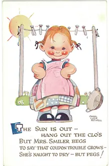 Mabel: WW2 era - Comic Postcard - The Sun is Out