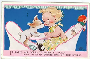 Mabel: WW2 era - Comic Postcard - Takes all sorts to make a world