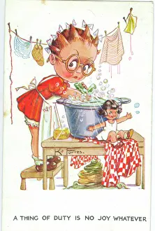 Holt’s Battlefields Collection: WW2 era - Comic Postcard - A thing of duty - no joy whatever