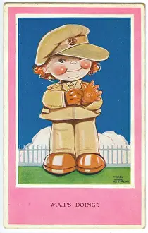 Mabel: WW2 era - Comic Postcard - Wat's doing