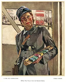 Gabain: WW2 greetings card, Bus Conductor