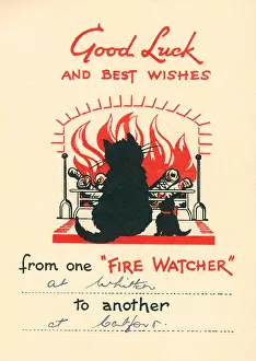 Watchers: WW2 Greetings Card, Fire Watchers