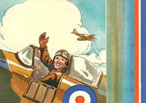 Forties Style: WW2 greetings card, RAF pilot waving