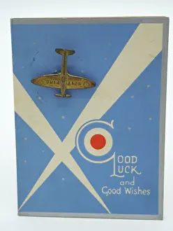 Beaming: WW2 Greetings Card, R.A.F. Spitfire