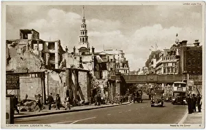 Paternoster: WW2 - London Under Fire. View down Ludgate Hill