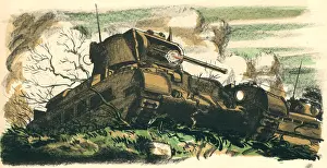 Downwards: WW2 Matilda Tank Machine Gun