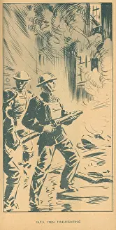 N.f.s: WW2, N.F.S. Men Fire Fighting