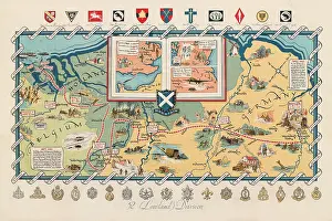 Cherbourg: WW2 poster, activities of 52 (Lowland) Division