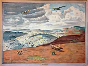 Gliders: WW2 poster, August - Gliding, by Vivian Pitchforth