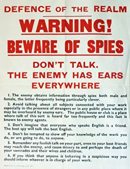 Ears: WW2 poster, Beware of Spies!