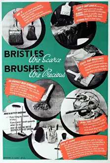 Glue: WW2 poster, Bristles are scarce, Brushes are precious