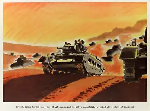 Hurled: WW2 Poster -- British tanks in action