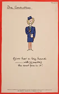 Fougasse: WW2 poster, The conductress