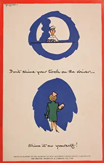 Etiquette: WW2 poster, Don't shine your torch on the driver