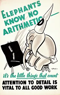 Sums: WW2 poster, Elephants know no arithmetic
