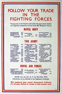 Listing: WW2 poster, Follow your trade in the fighting forces