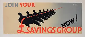 Persuasion: WW2 poster, Join your savings group, now!