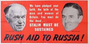 Pledge: WW2 poster, Rush Aid To Russia!