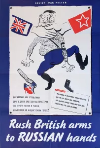 Fascist: WW2 poster, Rush British Arms to Russian Hands