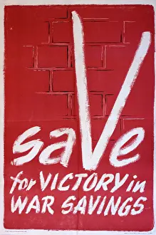 Save: WW2 poster, Save for victory in war savings