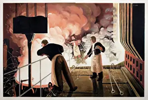 Steelworkers: WW2 poster, steelworkers in action