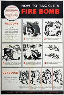 Tackle: WW2 poster, How to tackle a fire bomb