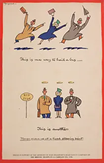 Etiquette: WW2 poster, This is one way to hail a bus