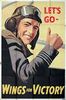 Persuasion: WW2 poster, Wings for Victory, Let's Go, National Savings