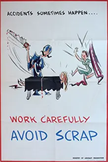 Scrap: WW2 poster, Work carefully, avoid scrap