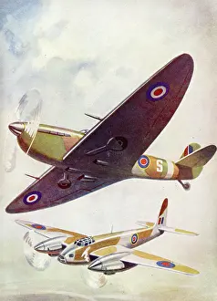 R.a.f: WW2 R.A.F. Aircraft in flight including Spitfire