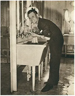 Crewmember: WW2 Royal Navy Crewmember Washing