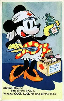 Minnie: WW2 VAD Mini Mouse Walt Disney Cartoon Card