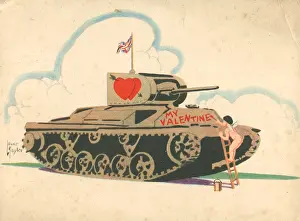 Giftware: WW2 Valentines Card, Cupid's Tank