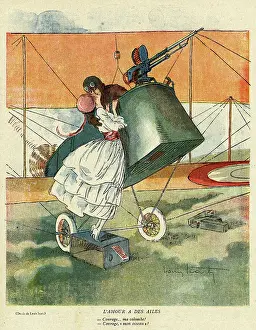 Girlfriend: WWI cartoon - Love has wings