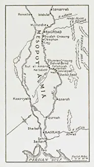 Basra: WWI - Map of the Mesopotamian Campaign of the MEF