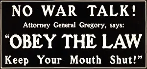 Watt: 'WWI, 'No War Talk!', 1917'